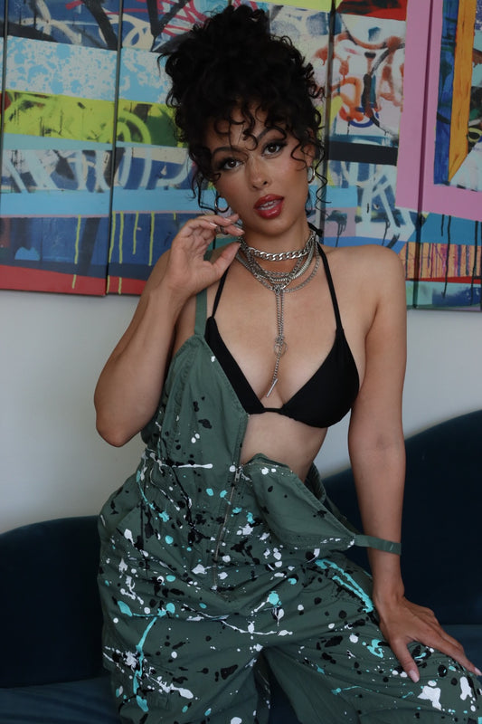 Graffitti army green jumper