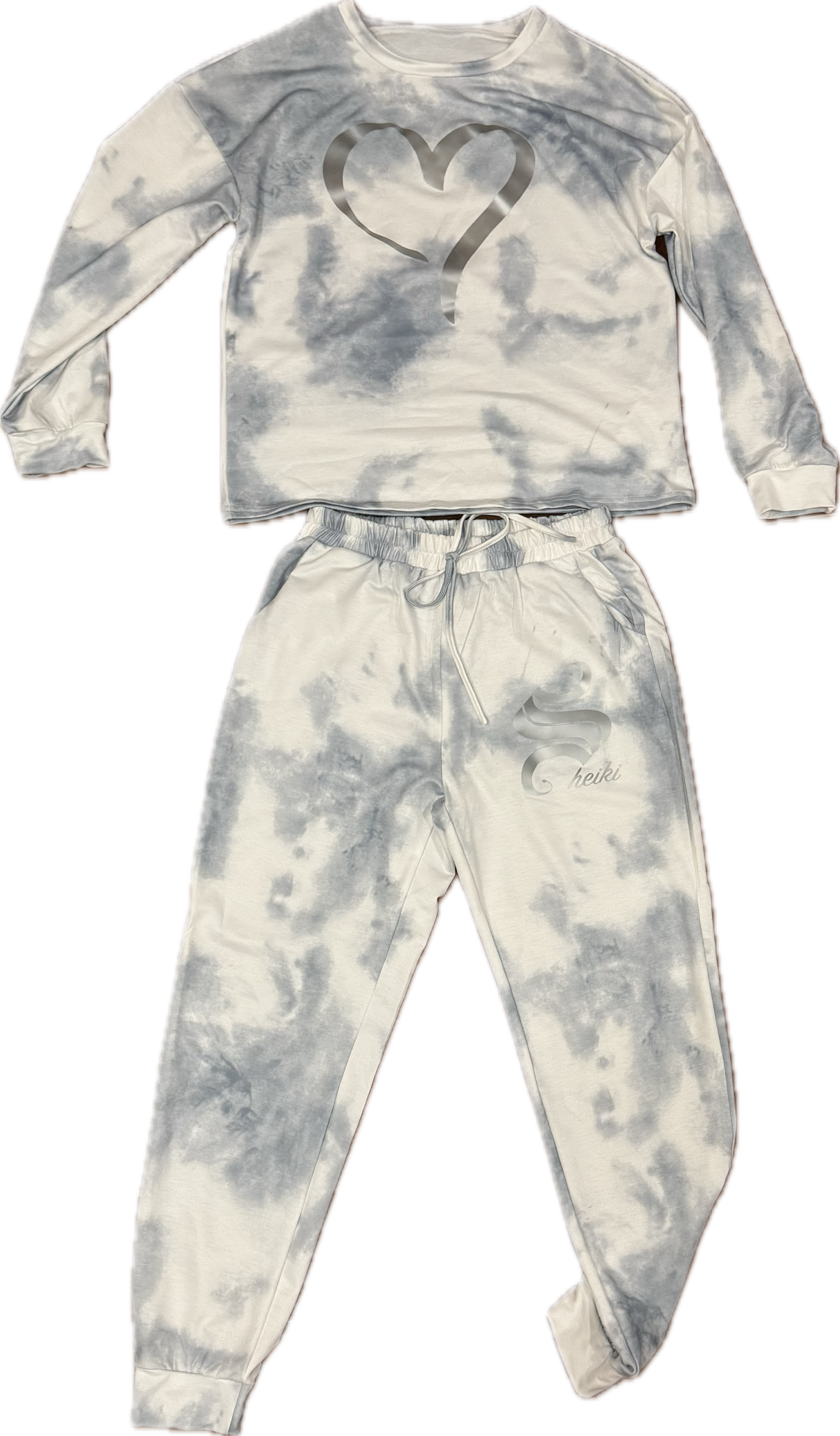 "Silver hearts" lounge wear set