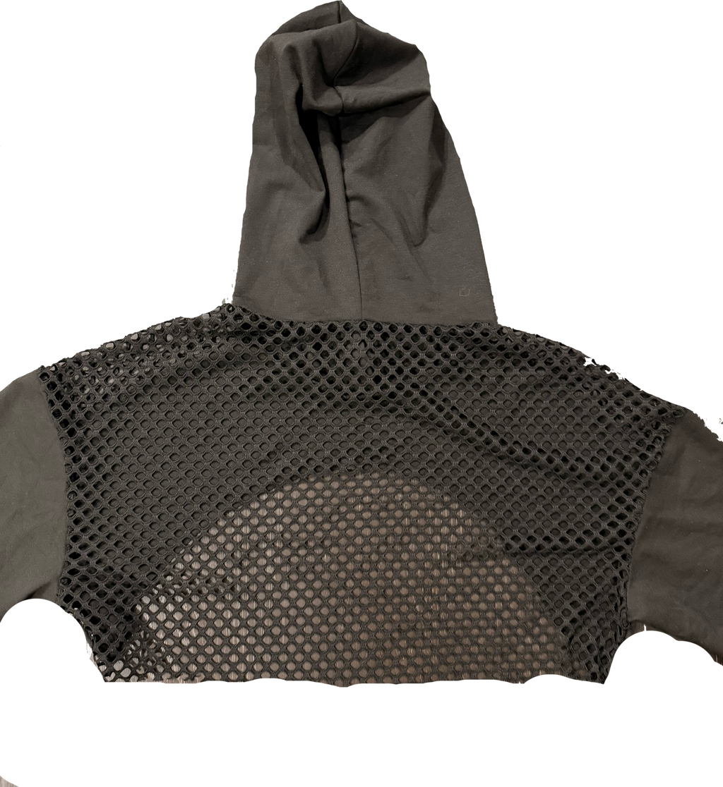 Black Mesh cropp hoodie