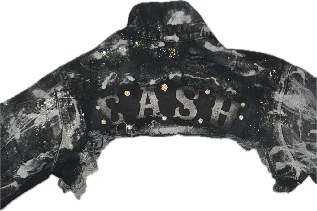 Sheiki "CASH" cropped black jacket