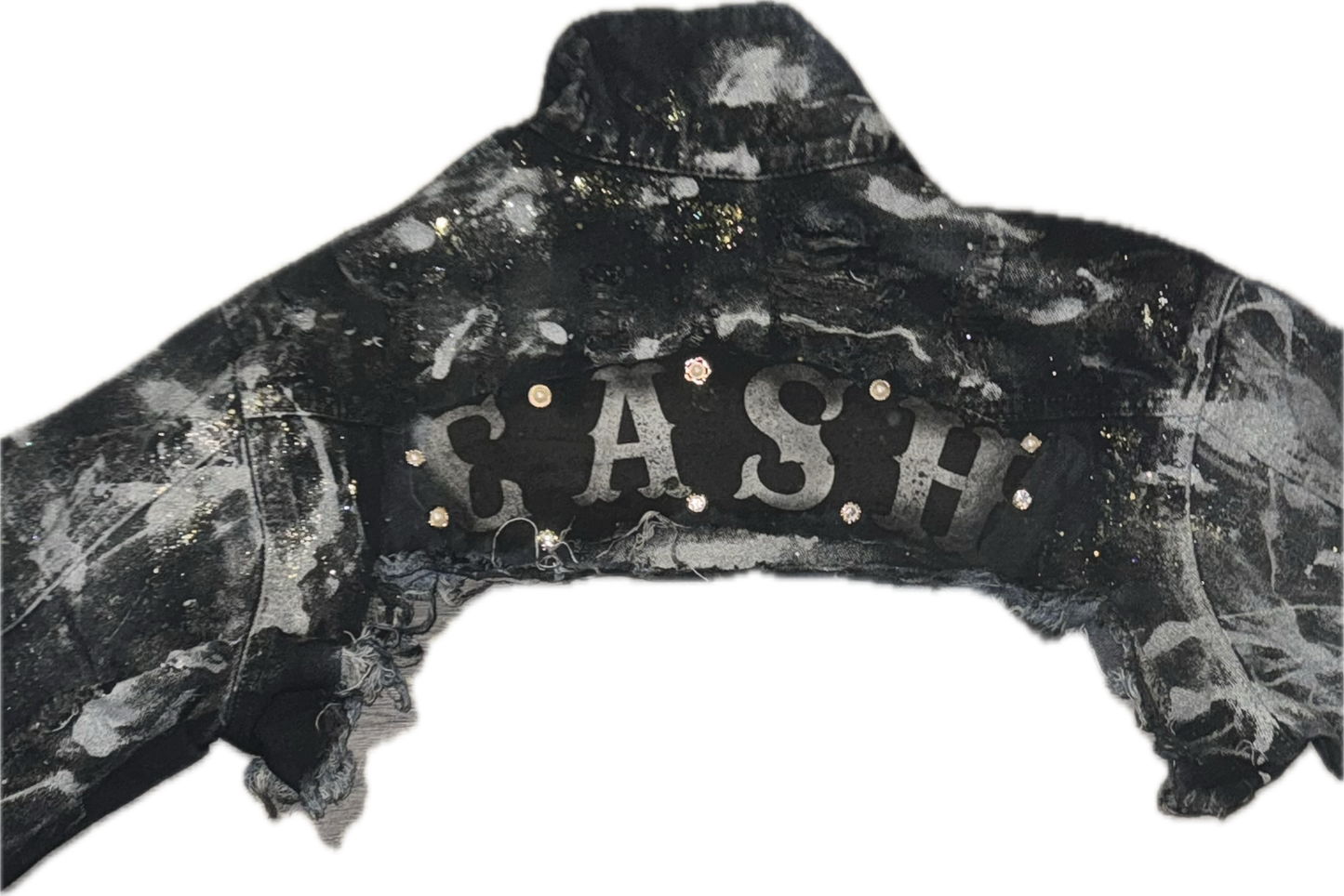 Sheiki "CASH" cropped black jacket