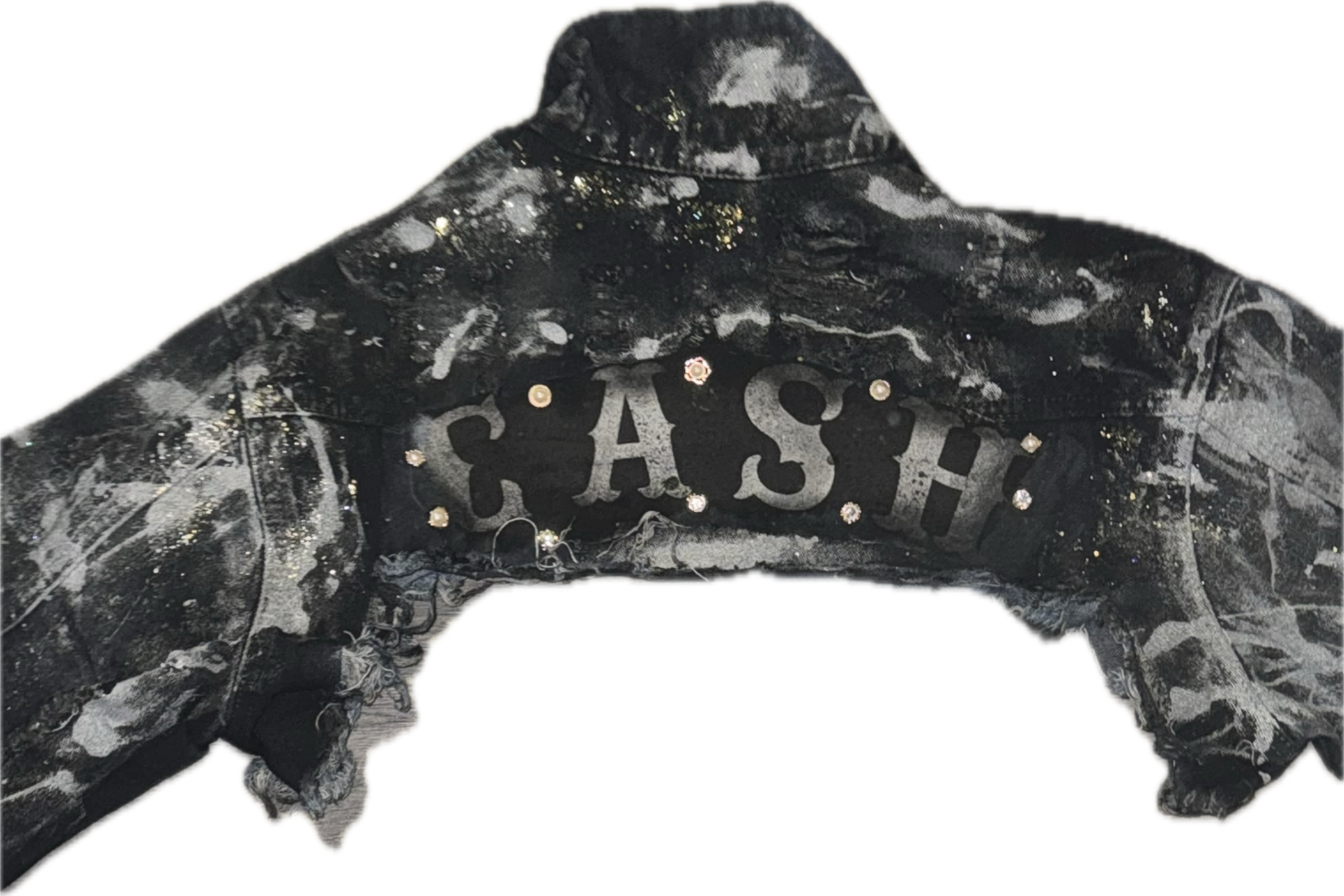 Sheiki "CASH" cropped black jacket