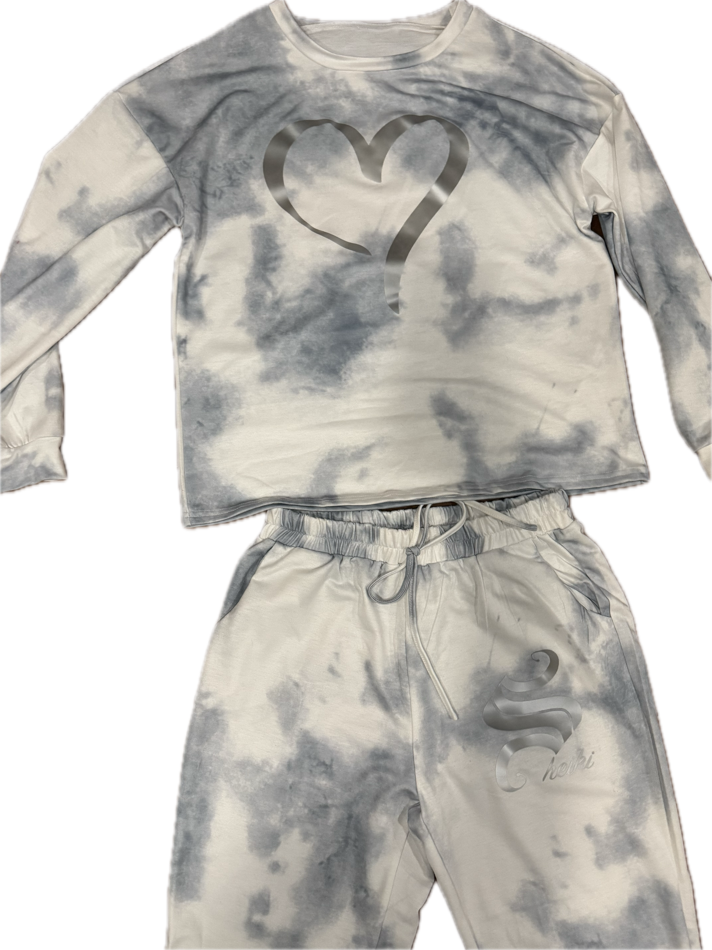 "Silver hearts" lounge wear set