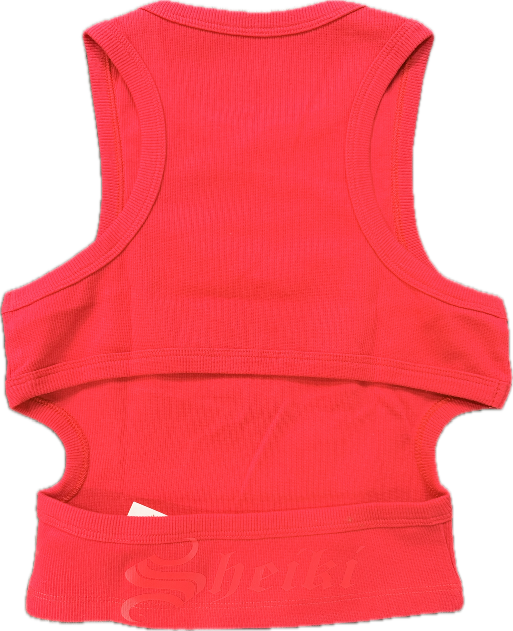 Red tank cropped top with open back