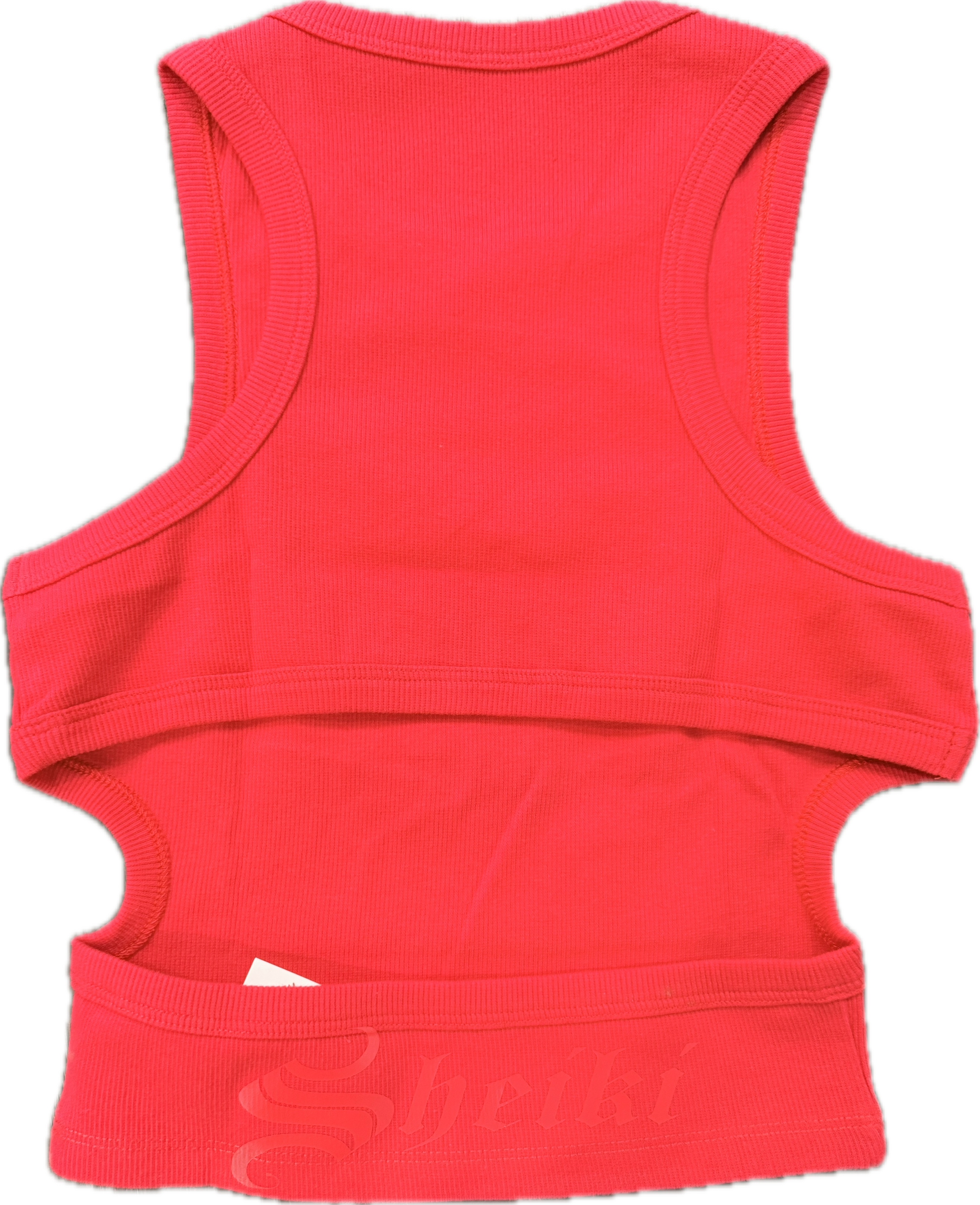 Red tank cropped top with open back