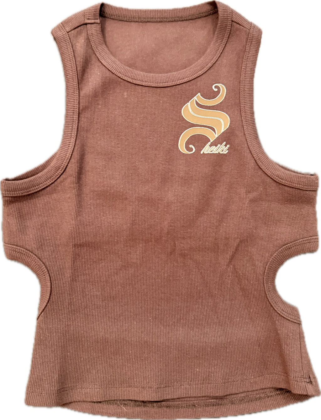 Sheiki brown backless crop top
