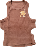 Sheiki brown backless crop top