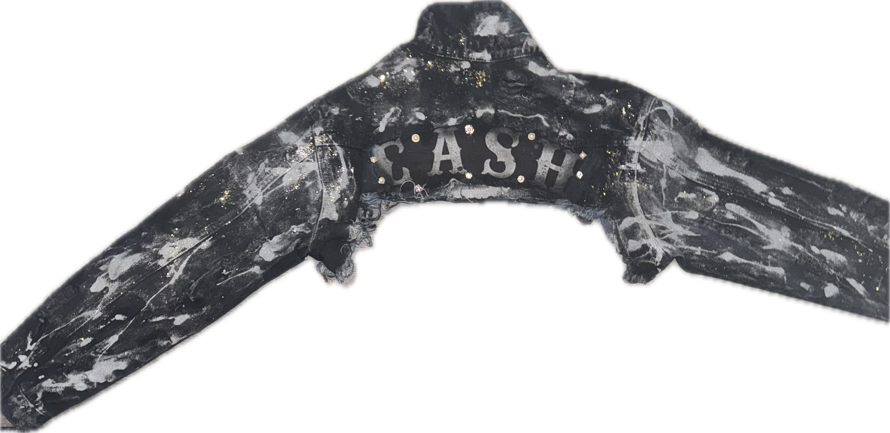 Sheiki "CASH" cropped black jacket