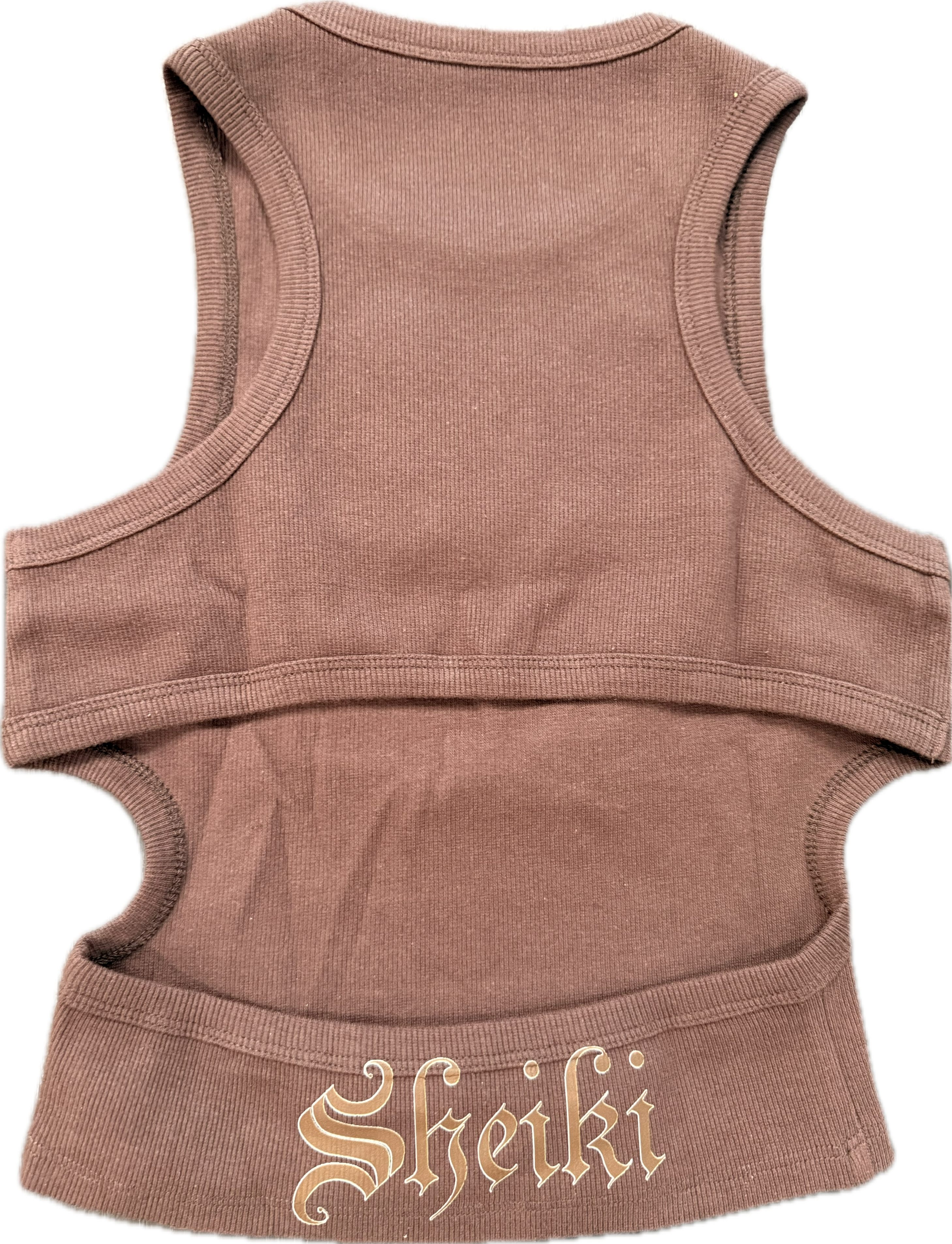 Sheiki brown backless crop top