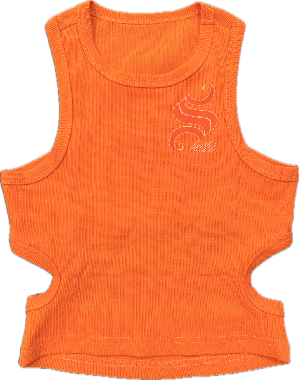 Sheiki orange backless cropped top