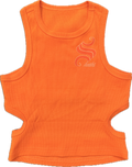 Sheiki orange backless cropped top