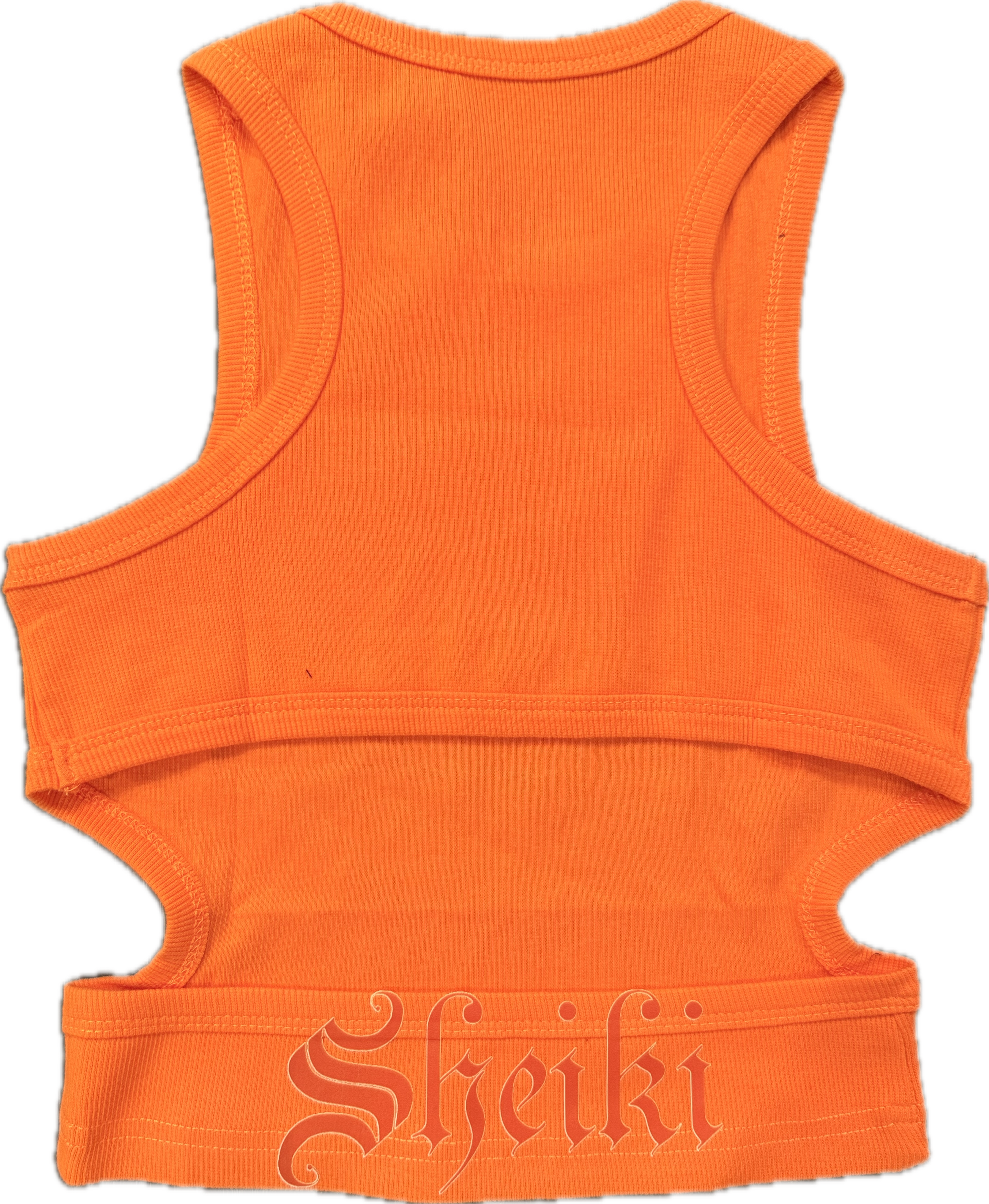 Sheiki orange backless cropped top
