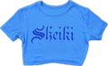 Ribbed blue cropped Sheiki shirt