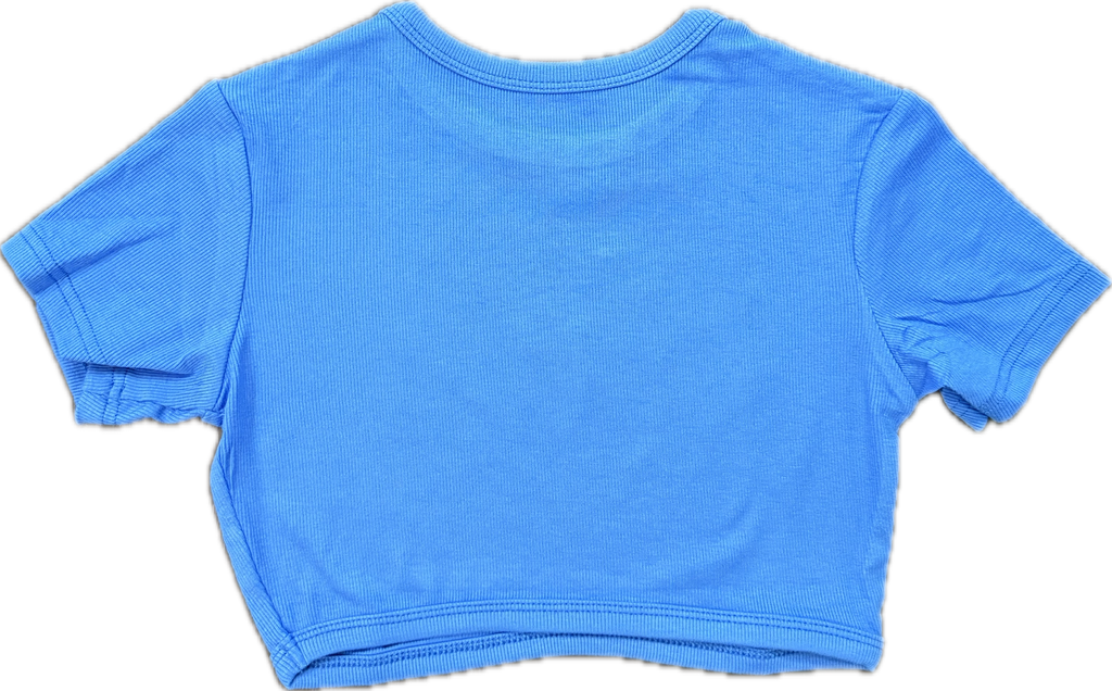Ribbed blue cropped Sheiki shirt
