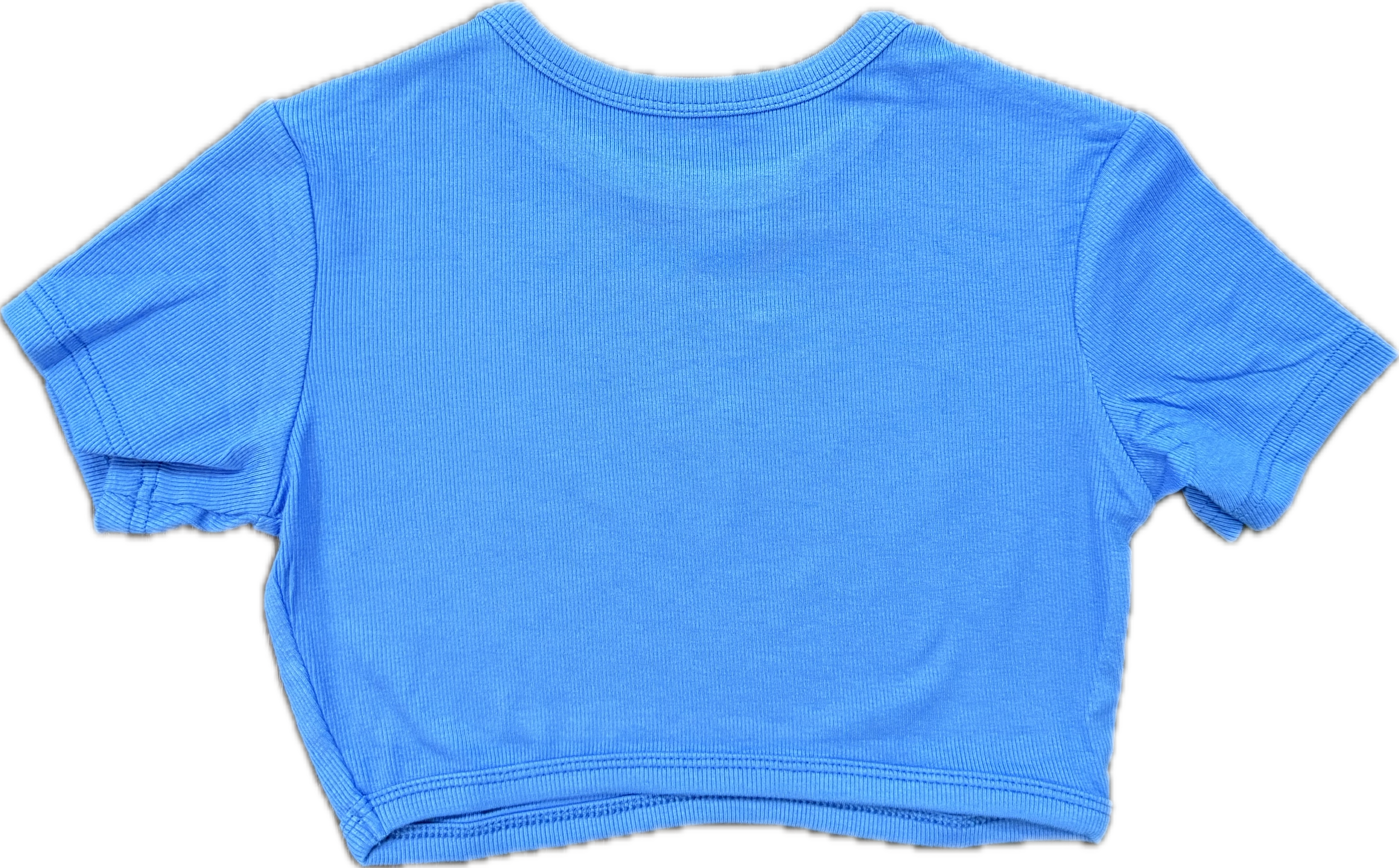 Ribbed blue cropped Sheiki shirt