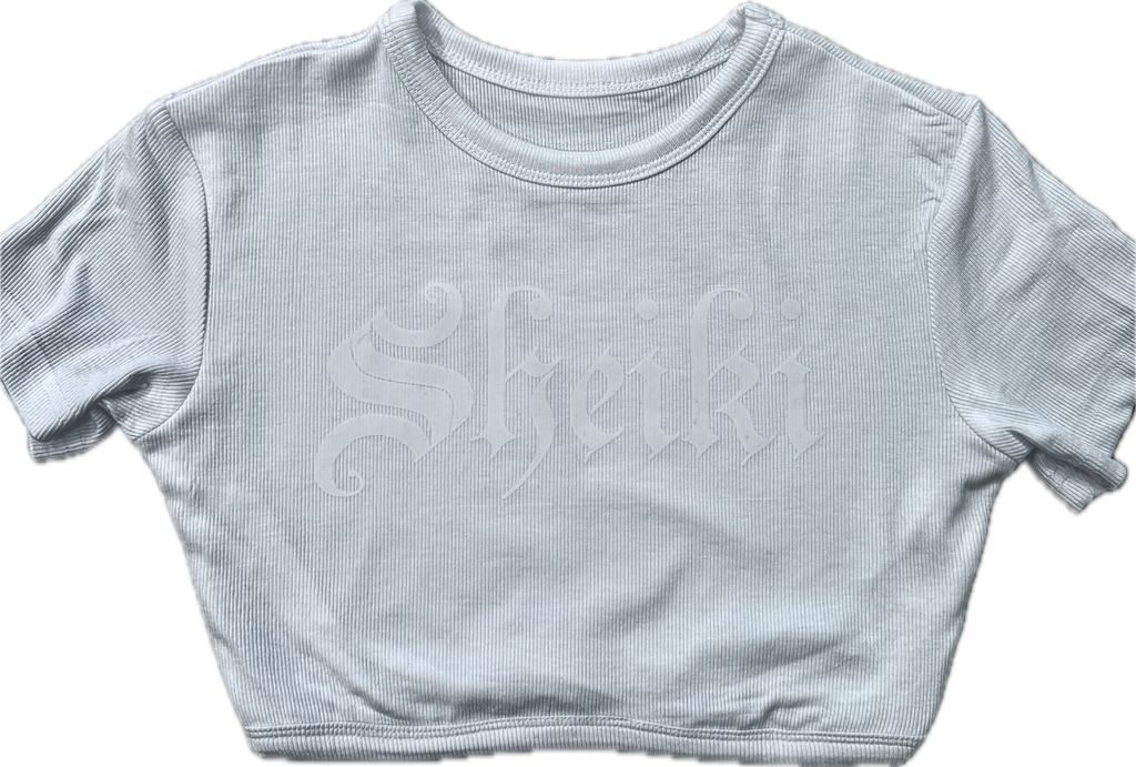 Ribbed white Sheiki crop top