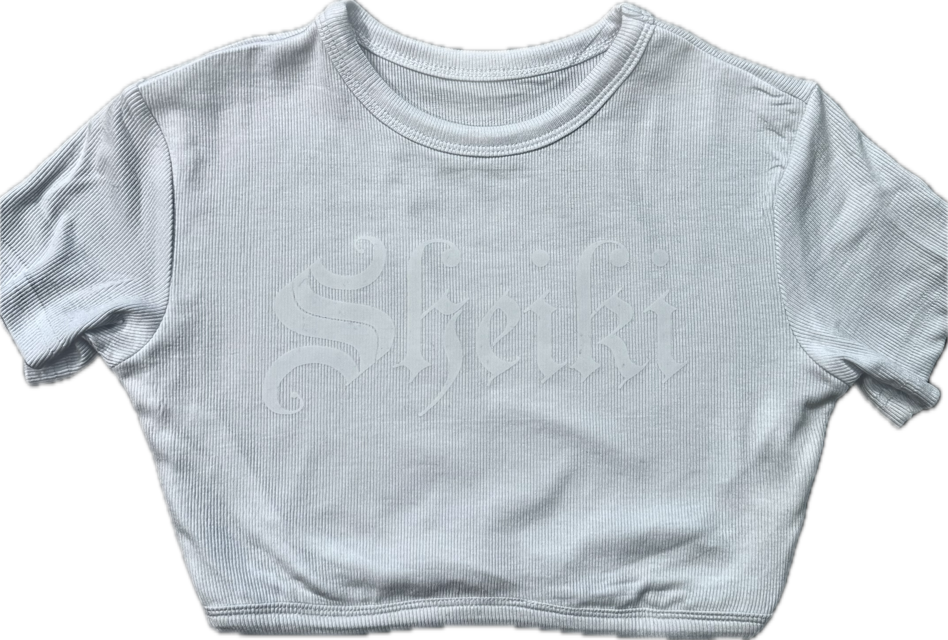 Ribbed white Sheiki crop top