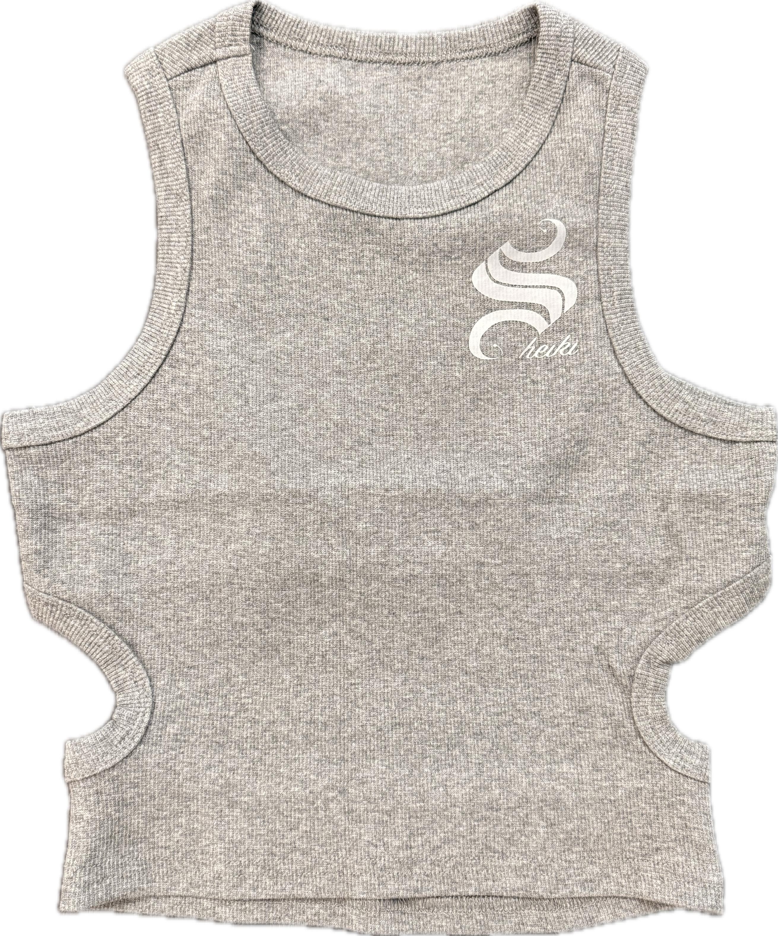 Sheiki gray backless crop top