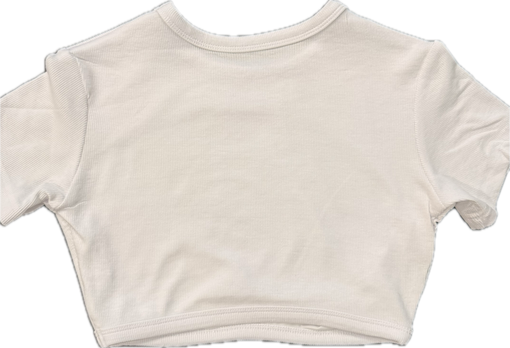 Ribbed white Sheiki crop top