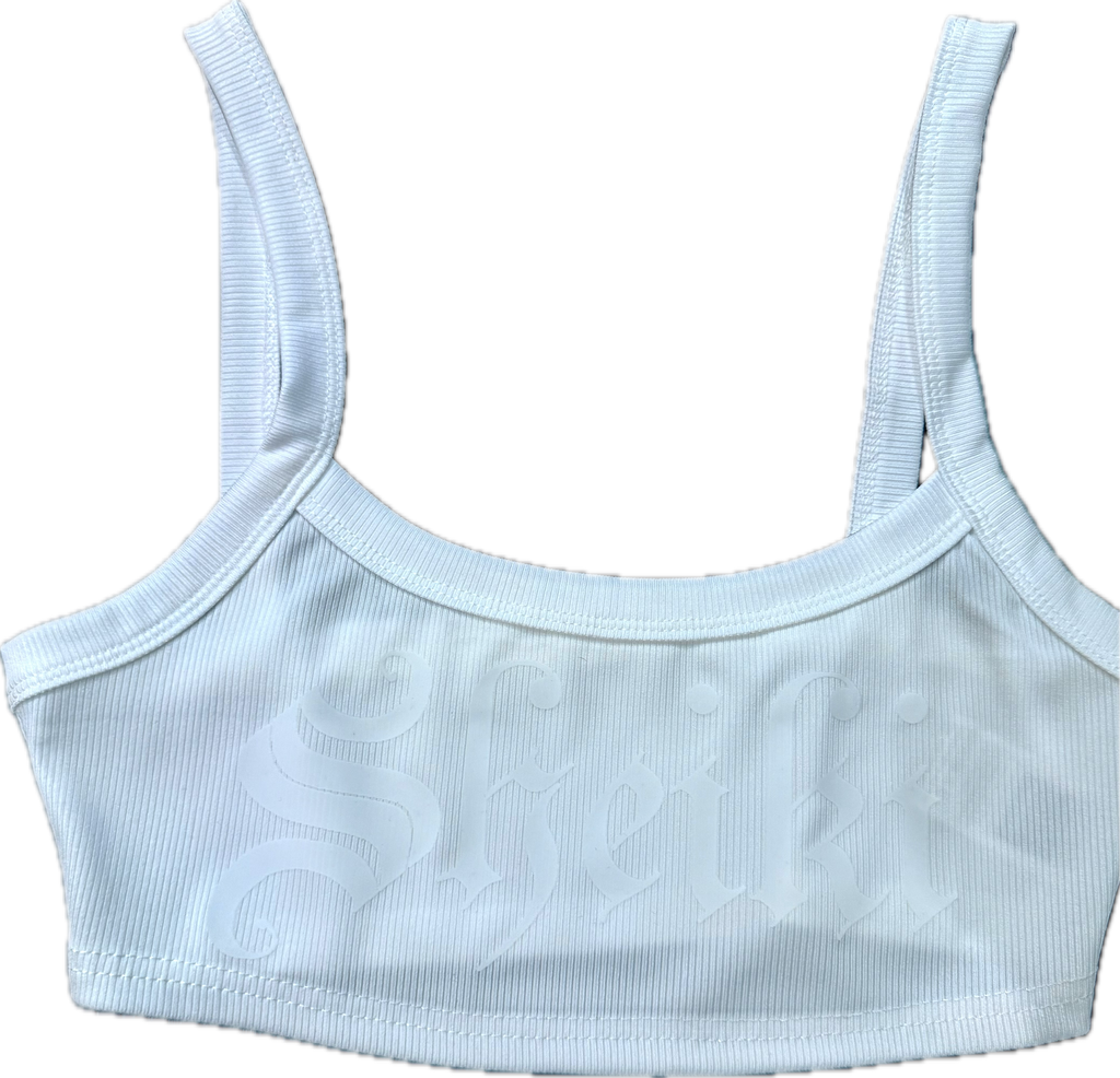 Ribbed white tank top