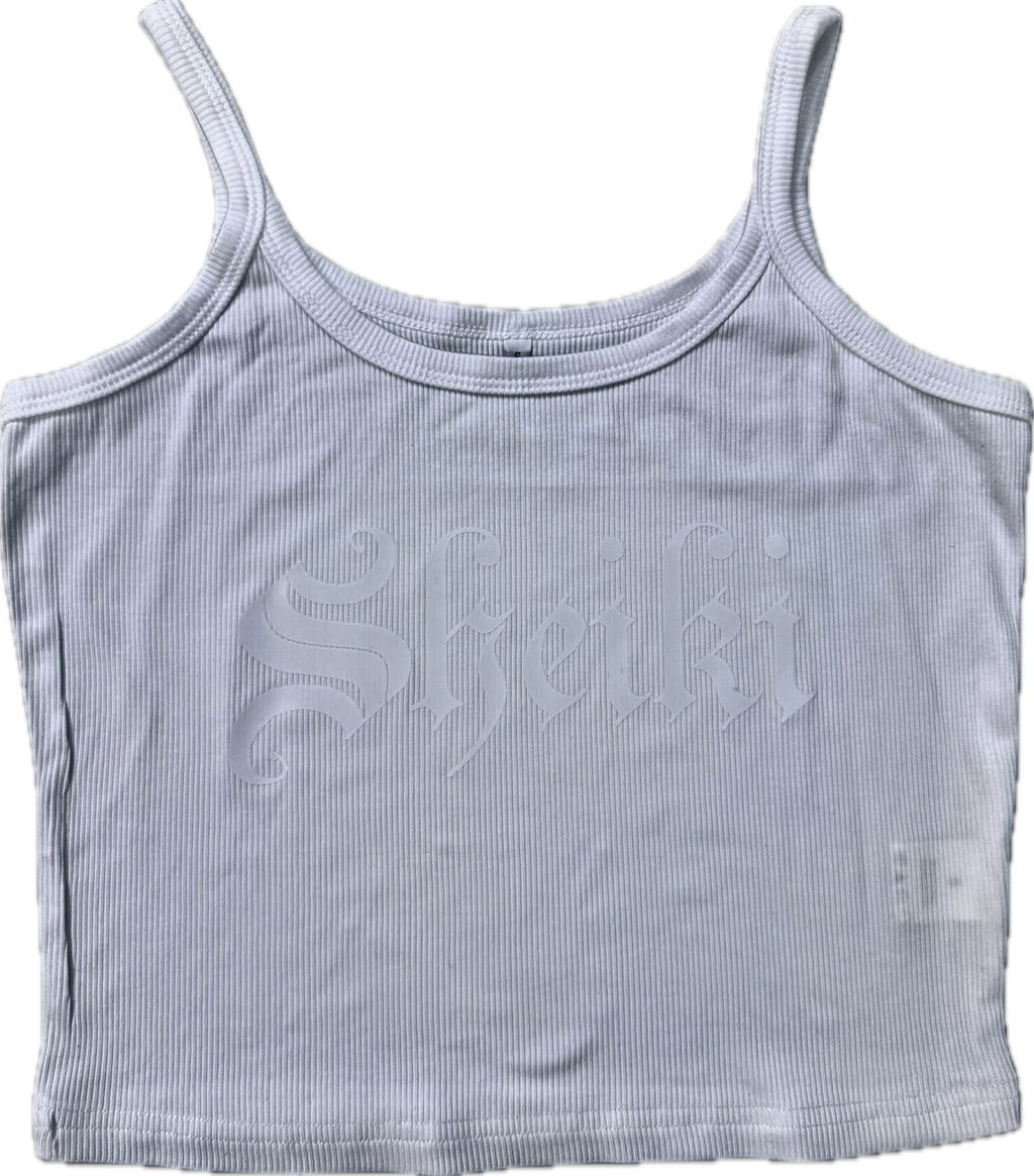 Sheiki white ribbed tank top
