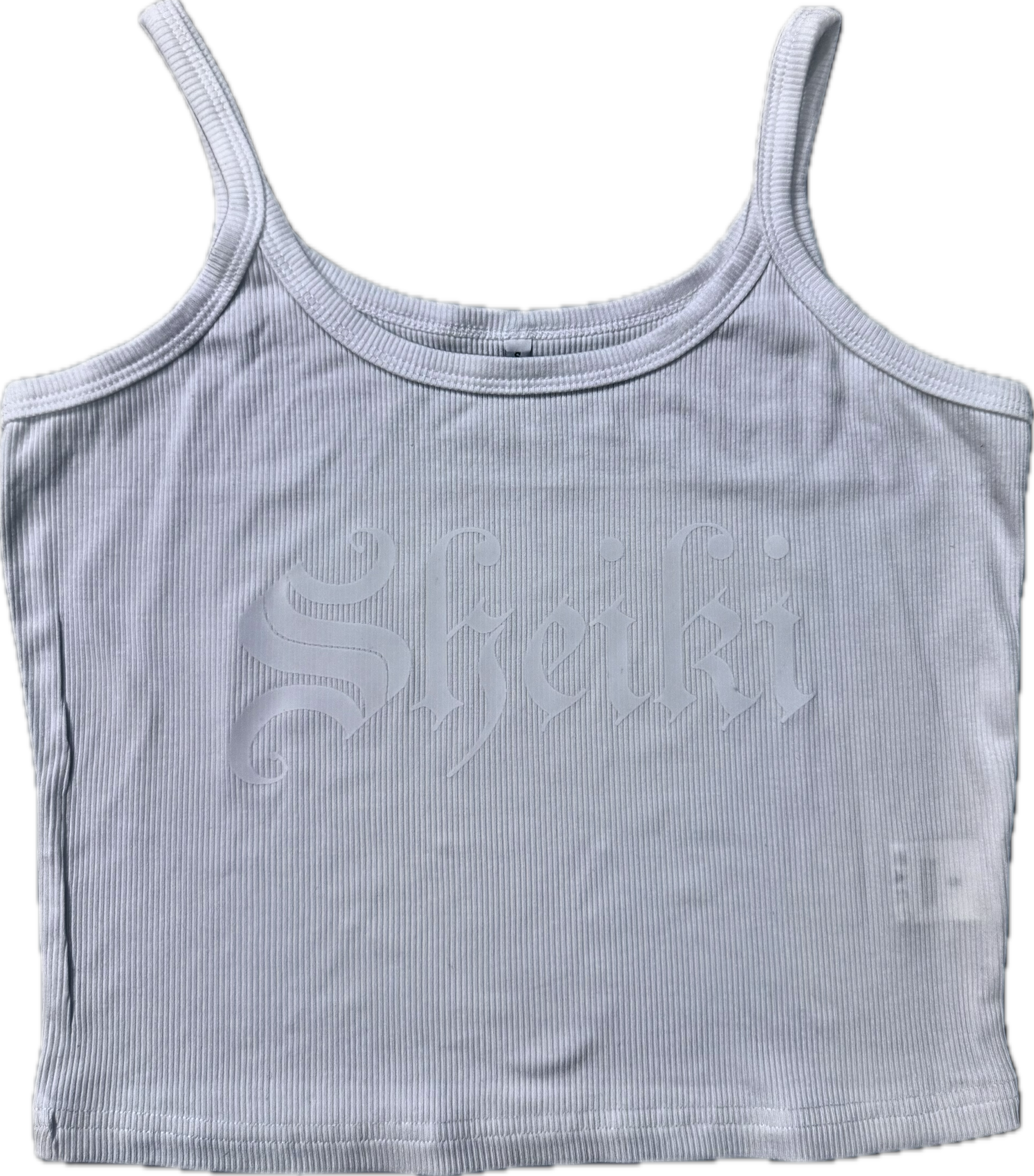 Sheiki white ribbed tank top