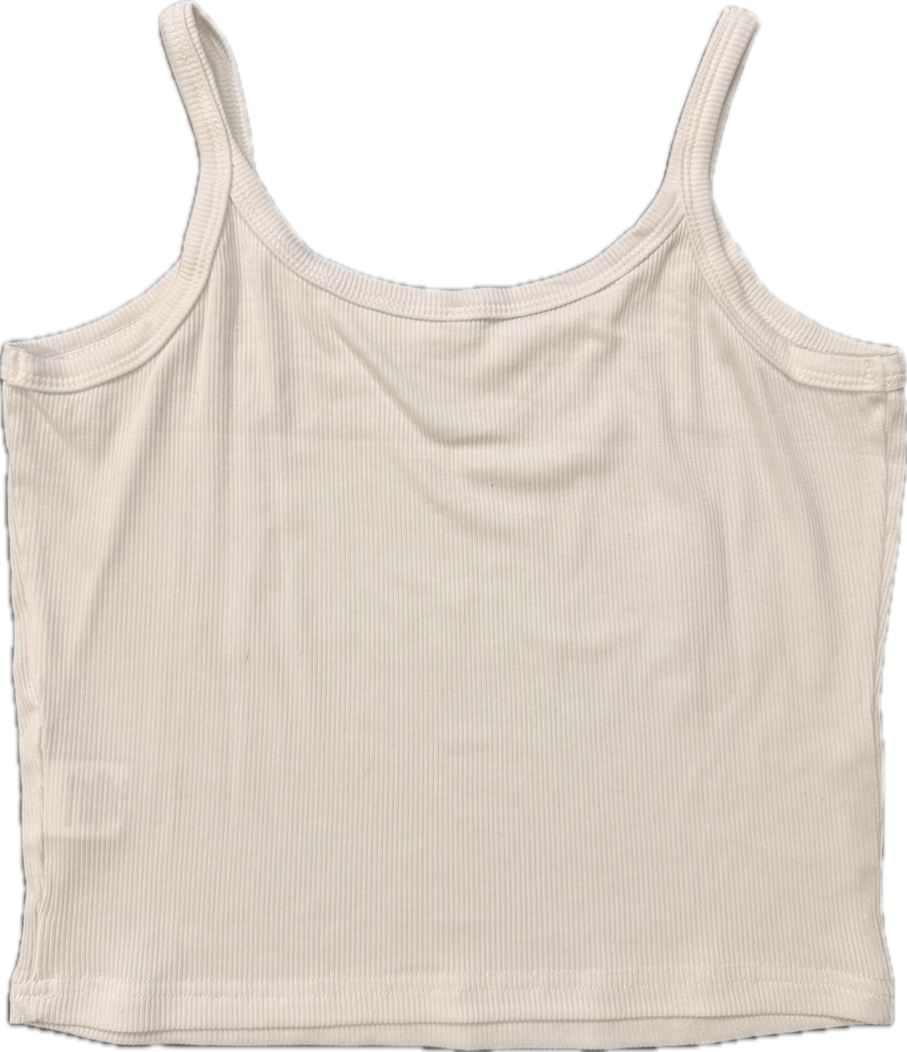 Sheiki white ribbed tank top
