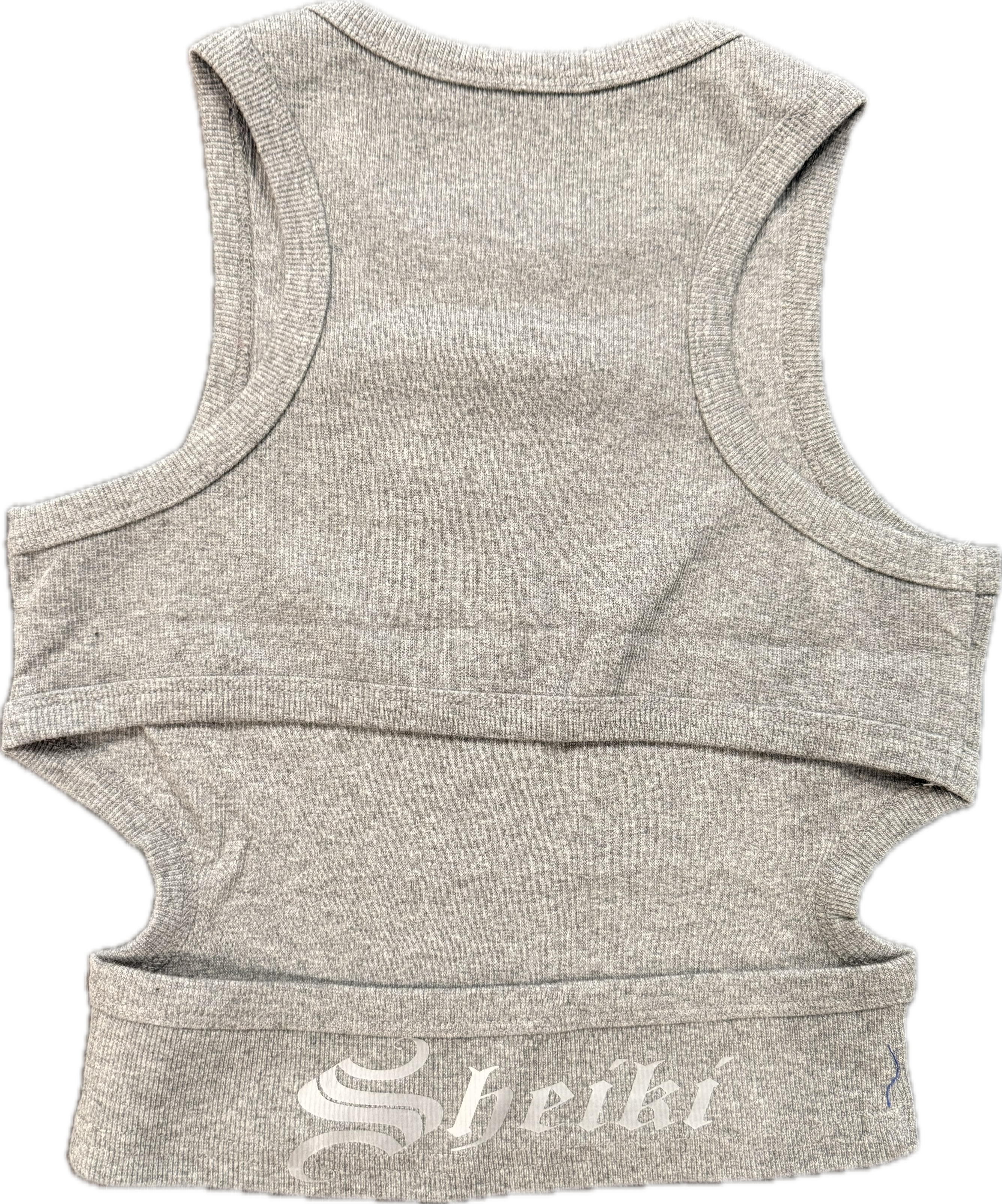 Sheiki gray backless crop top