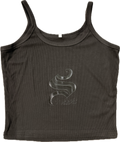 Sheiki black ribbed cropped tank top