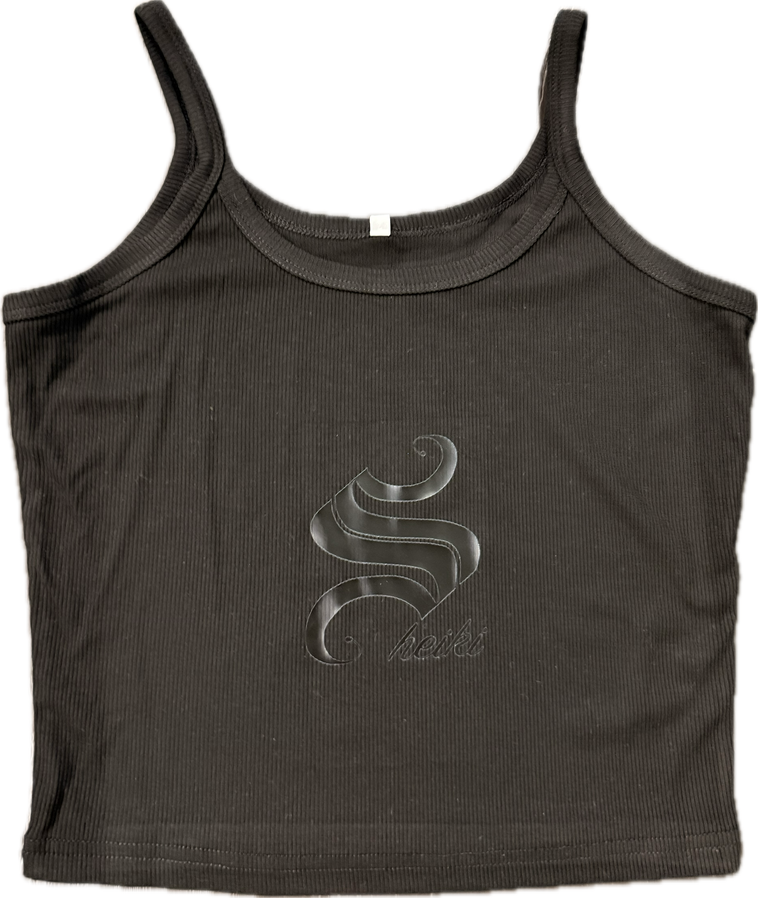 Sheiki black ribbed cropped tank top