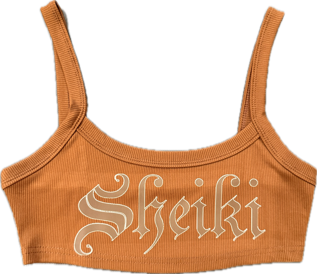 Ribbed brown tank top