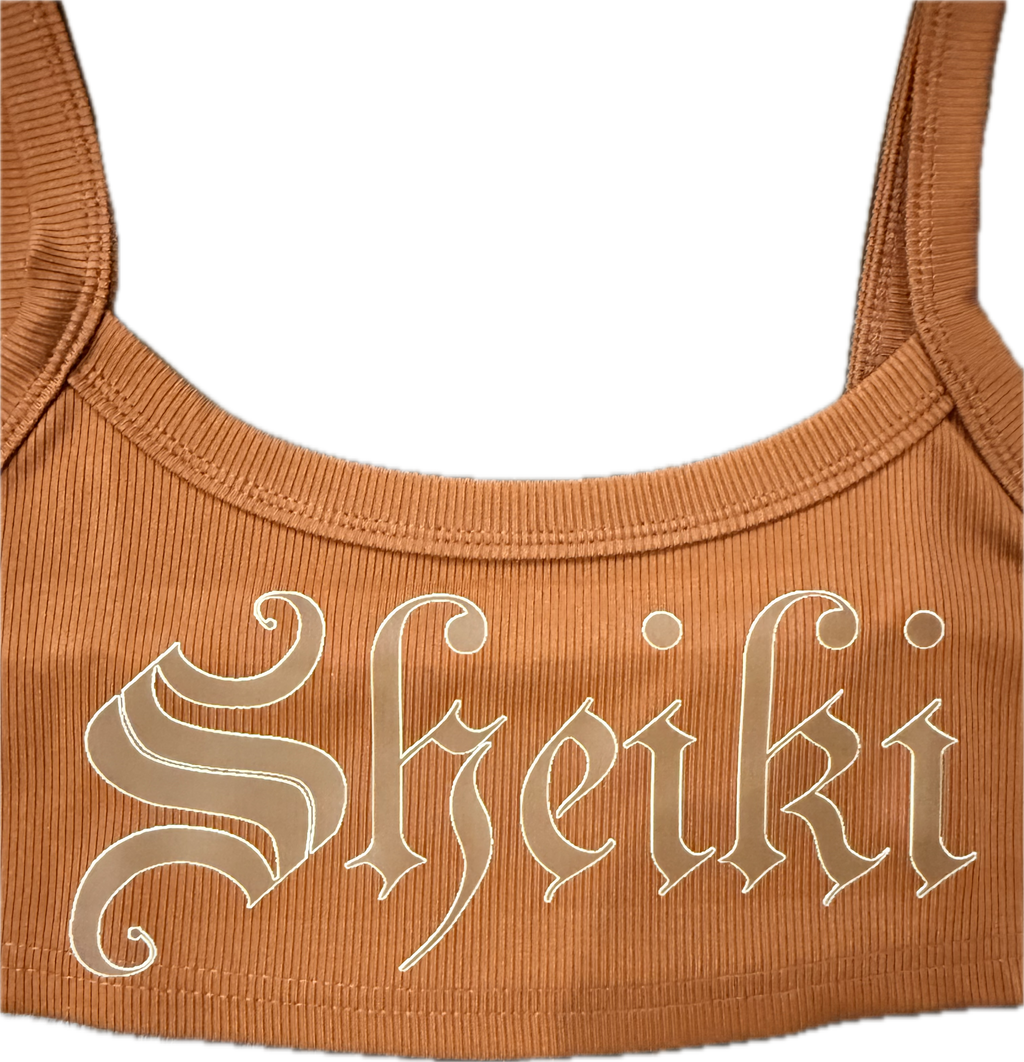 Ribbed brown tank top