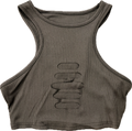 Sheiki black with slashes tank top