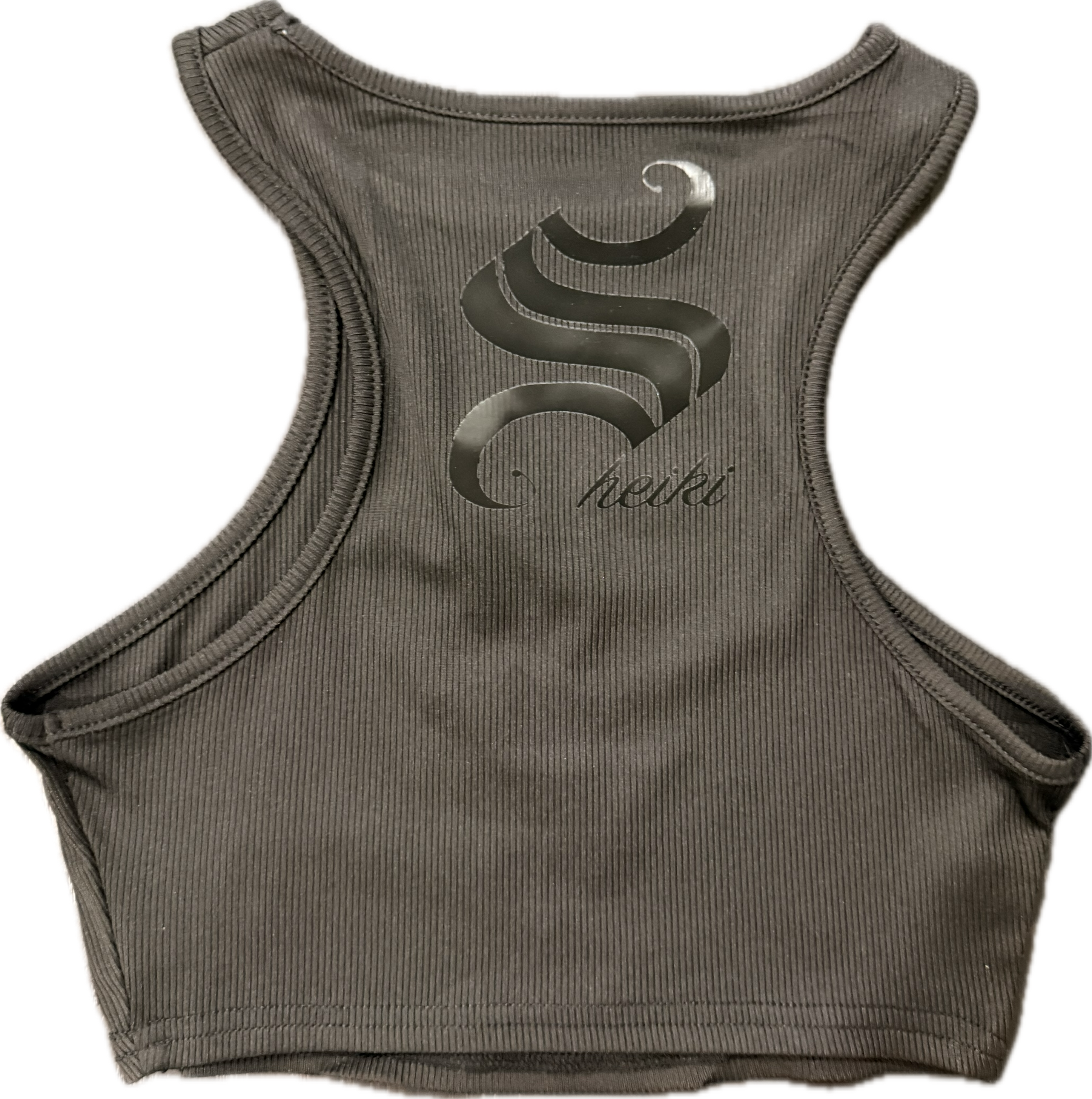 Sheiki black with slashes tank top