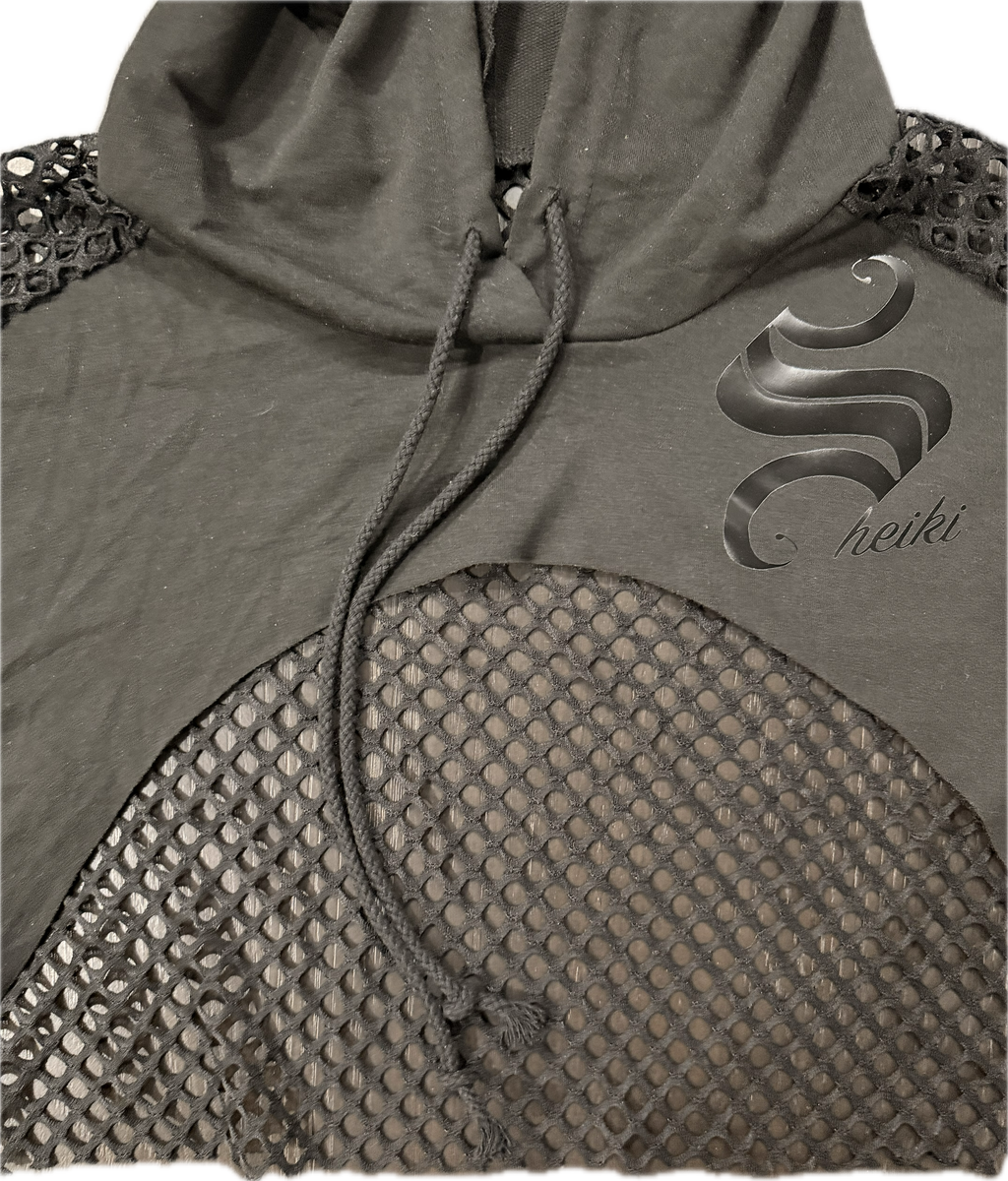 Black Mesh cropp hoodie