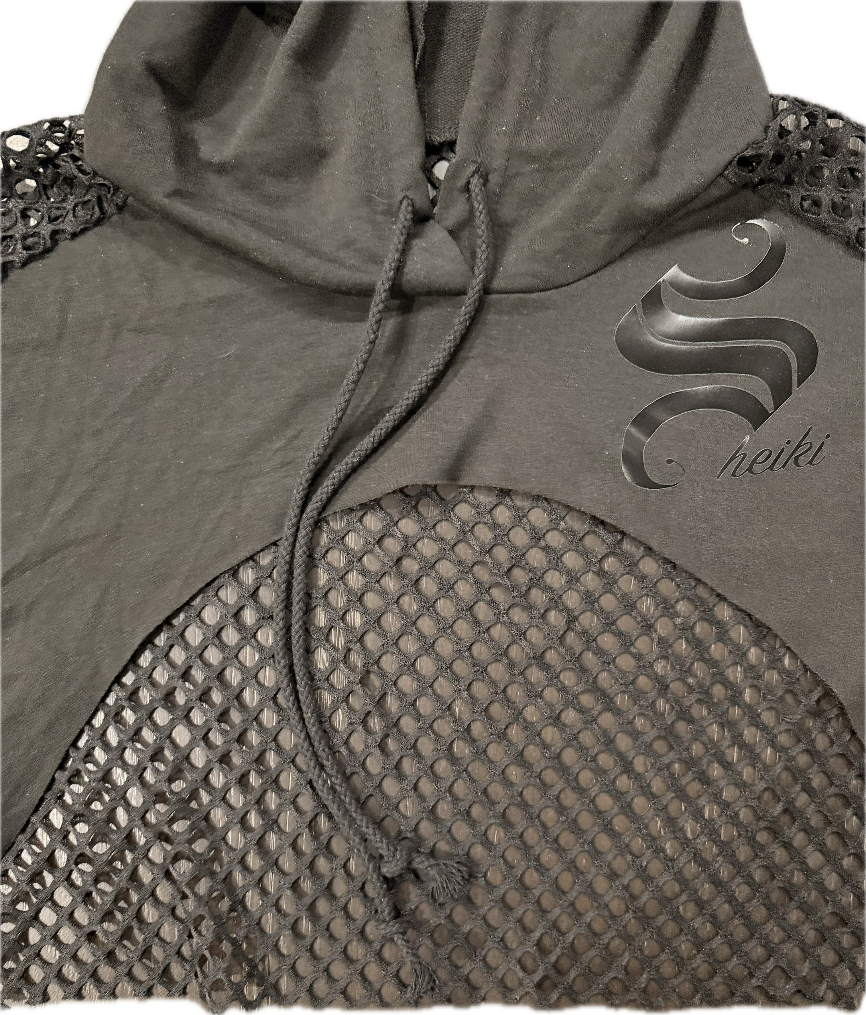 Black Mesh cropp hoodie