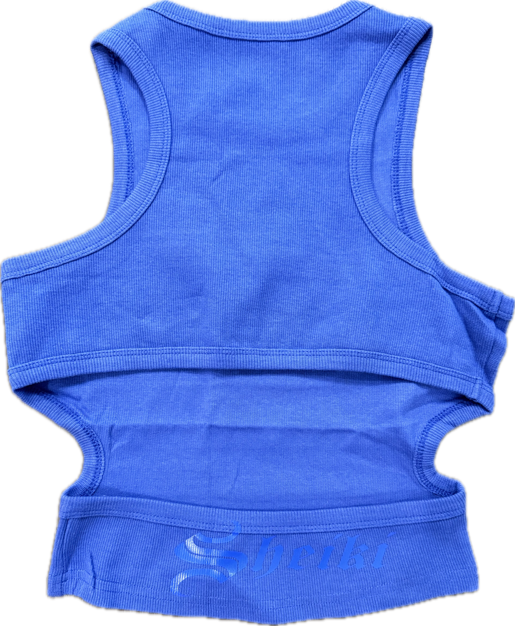 Sheiki blue backless crop top