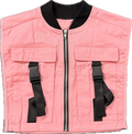 Pink cropped zip up vest