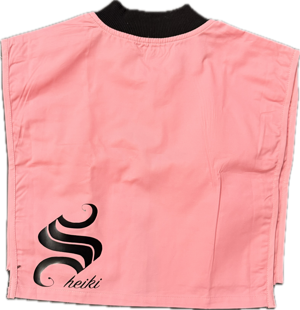 Pink cropped zip up vest