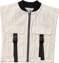 White cropped zip up vest