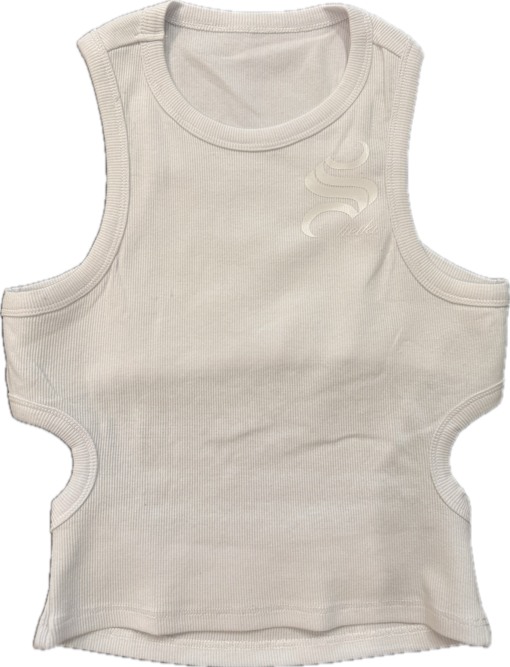 Sheiki white backless crop top