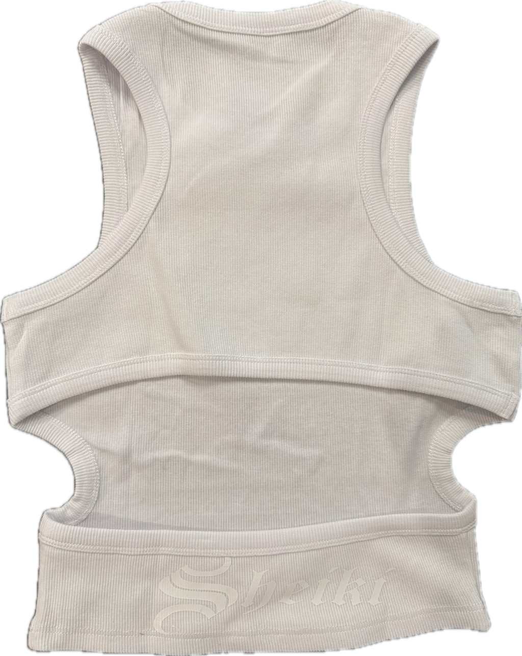Sheiki white backless crop top