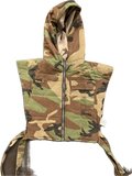 Hooded camo zip up vest