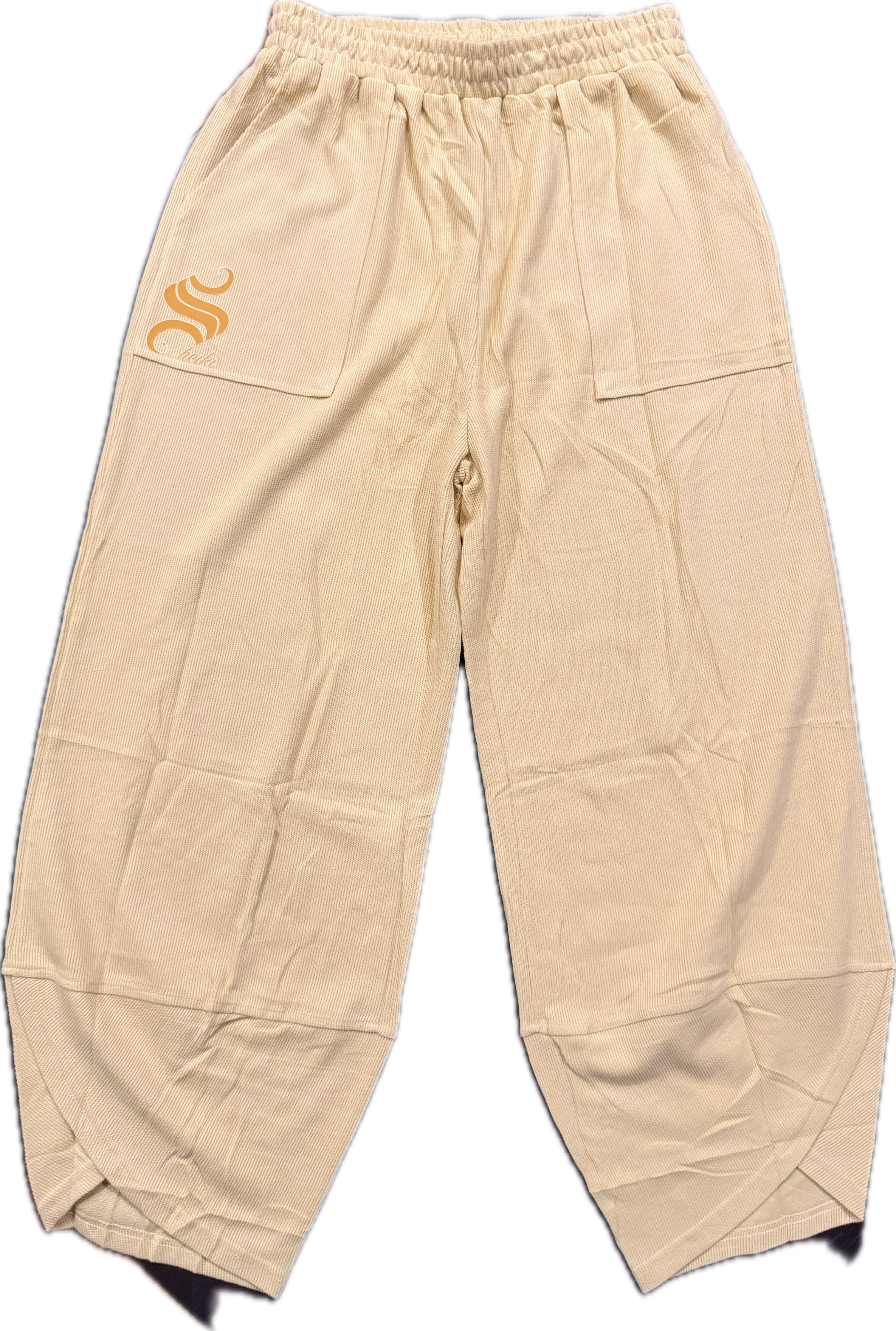 Yellow BOHO waffle pants
