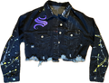 Sheiki black crop top metallica denim jacket